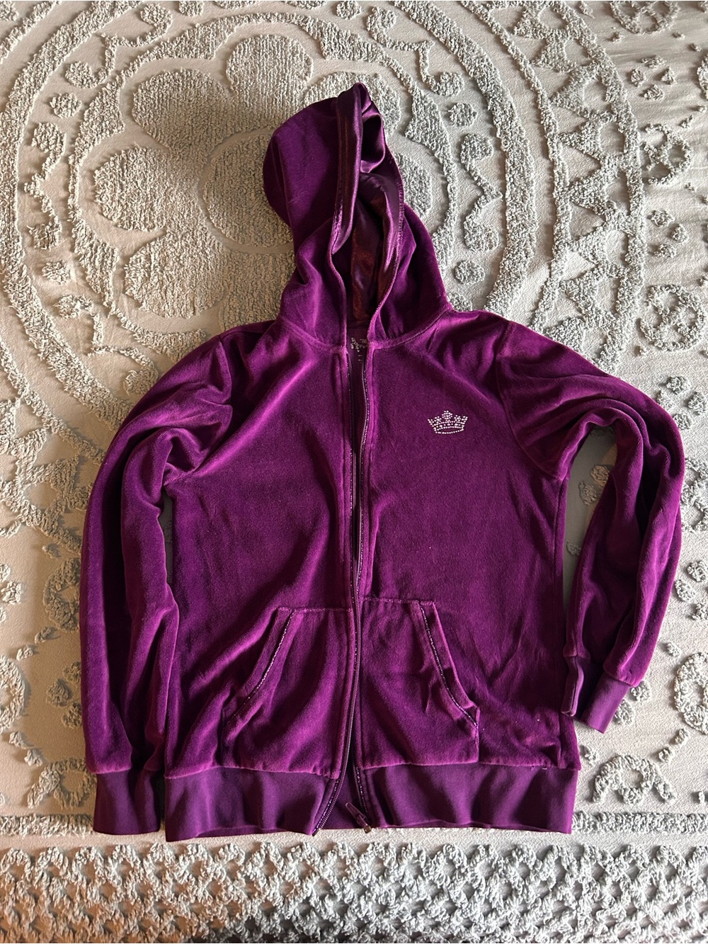 Girls Purple Zip-Up Hooded Jacket